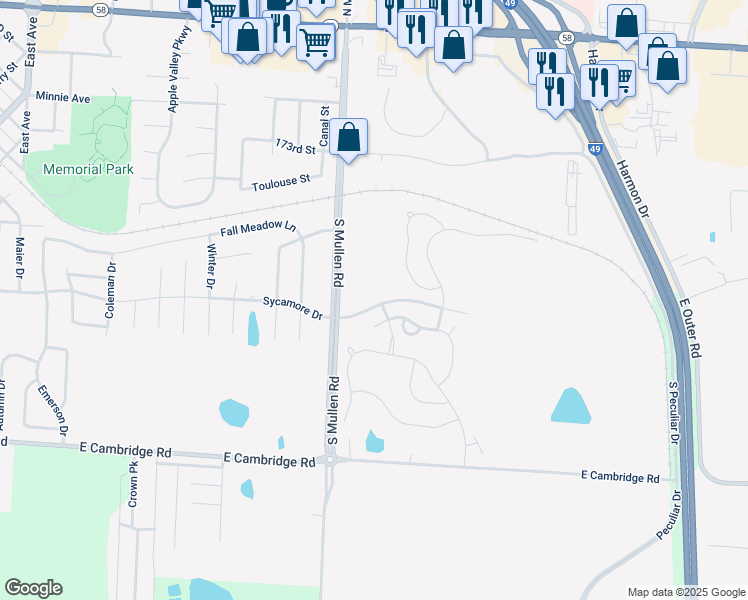 map of restaurants, bars, coffee shops, grocery stores, and more near 1501 Sycamore Drive in Belton
