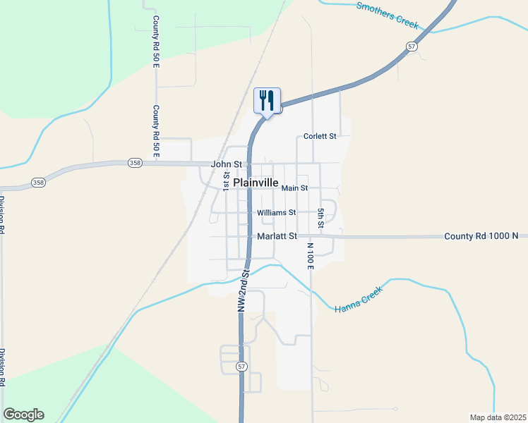 map of restaurants, bars, coffee shops, grocery stores, and more near 739 3rd Street in Plainville