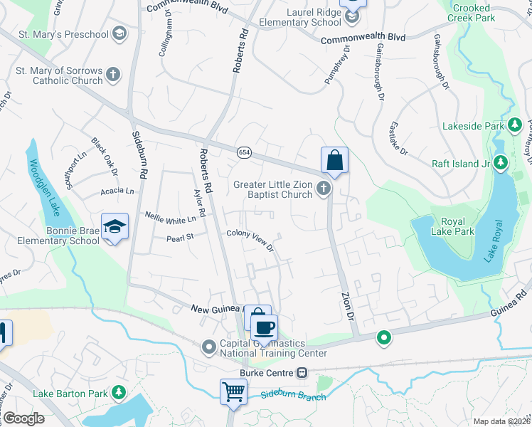 map of restaurants, bars, coffee shops, grocery stores, and more near 10333 Hampshire Green Avenue in Fairfax