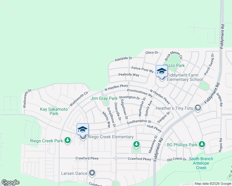 map of restaurants, bars, coffee shops, grocery stores, and more near 2465 Provincetown Way in Roseville