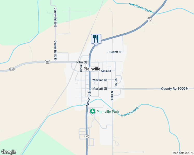 map of restaurants, bars, coffee shops, grocery stores, and more near 739 3rd Street in Plainville