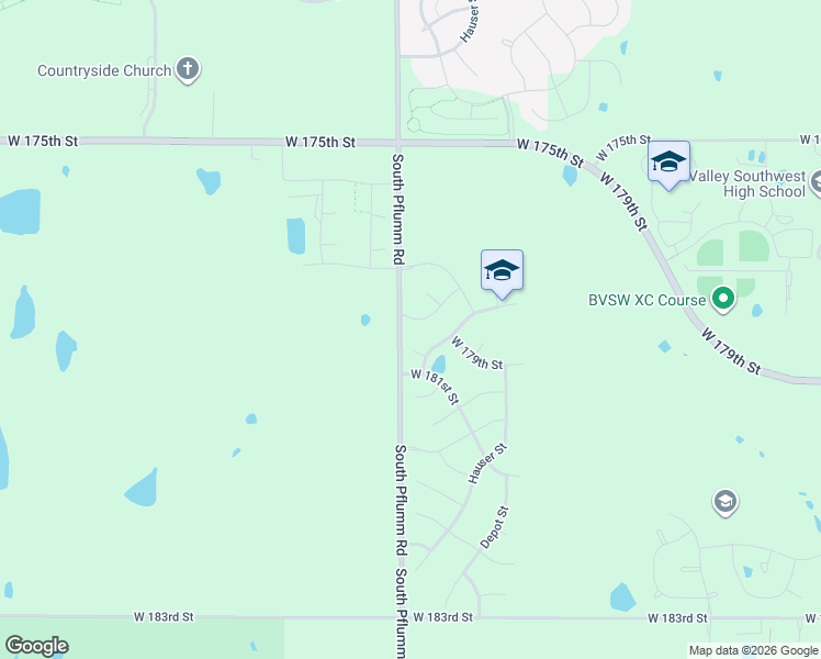 map of restaurants, bars, coffee shops, grocery stores, and more near South Pflumm Road in Overland Park