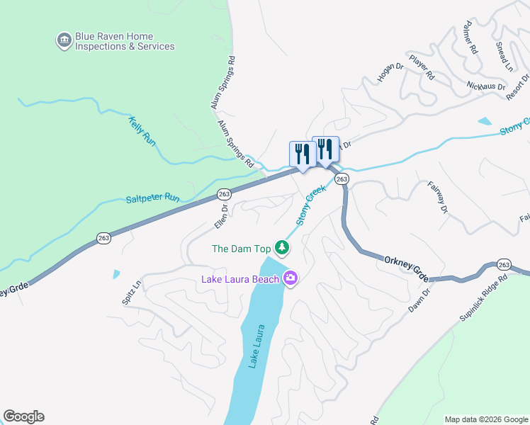 map of restaurants, bars, coffee shops, grocery stores, and more near 388 The Hill Road in Basye