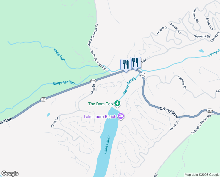 map of restaurants, bars, coffee shops, grocery stores, and more near 388 The Hill Road in Basye