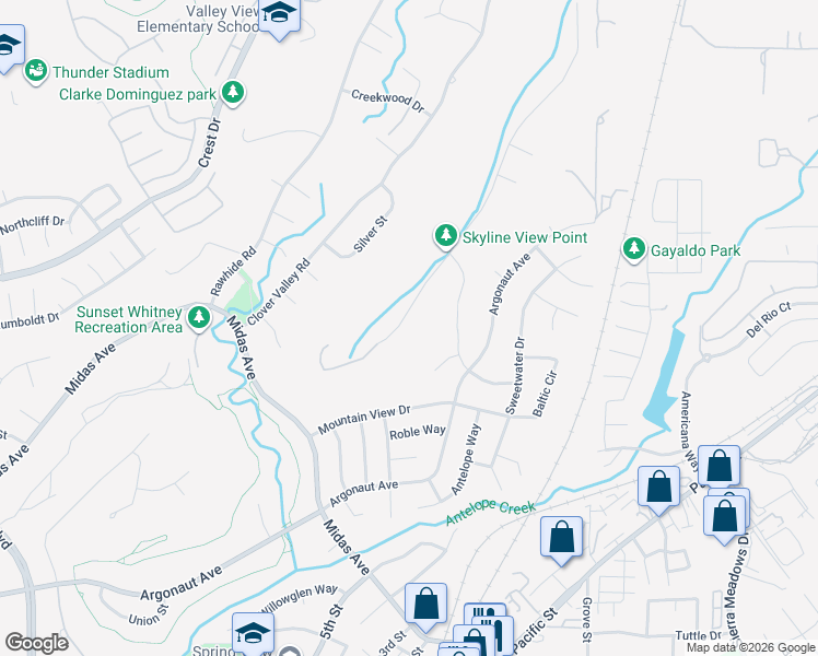 map of restaurants, bars, coffee shops, grocery stores, and more near 3923 Skyline Drive in Rocklin