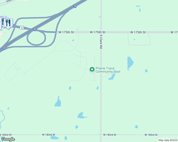 map of restaurants, bars, coffee shops, grocery stores, and more near 25901 West 178th Street in Gardner