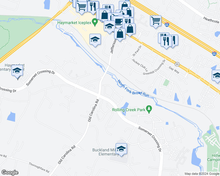 map of restaurants, bars, coffee shops, grocery stores, and more near 15047 Gaffney Circle in Gainesville