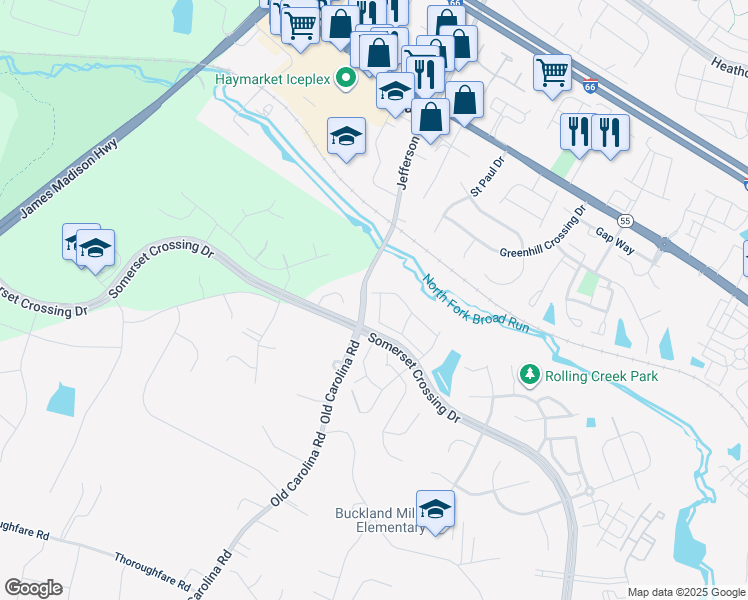 map of restaurants, bars, coffee shops, grocery stores, and more near 15096 Gaffney Circle in Gainesville