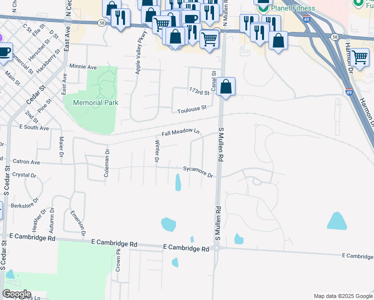 map of restaurants, bars, coffee shops, grocery stores, and more near 512 Hibiscus Drive in Belton