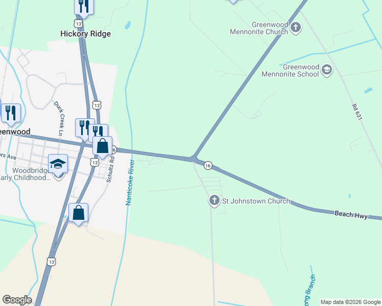 map of restaurants, bars, coffee shops, grocery stores, and more near 13356 Saint Johnstown Road in Greenwood