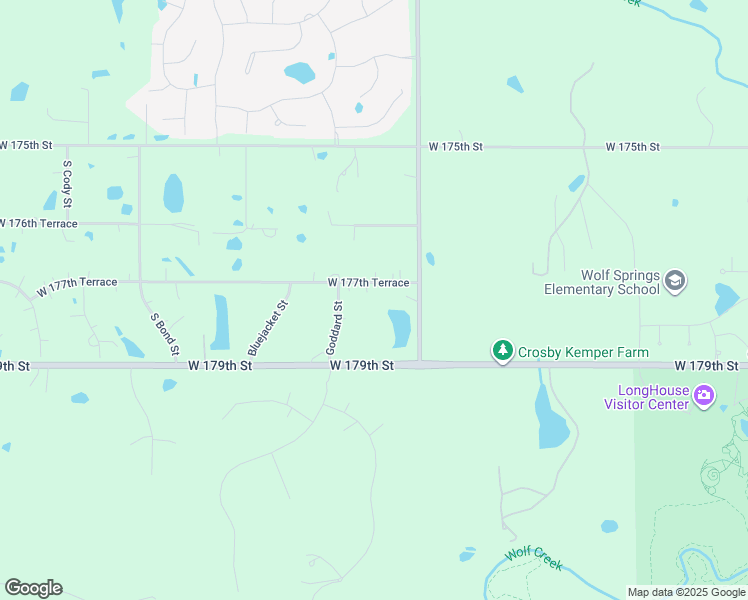 map of restaurants, bars, coffee shops, grocery stores, and more near 10480 West 177th Terrace in Olathe