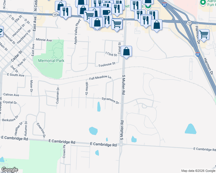 map of restaurants, bars, coffee shops, grocery stores, and more near 507 Hibiscus Drive in Belton