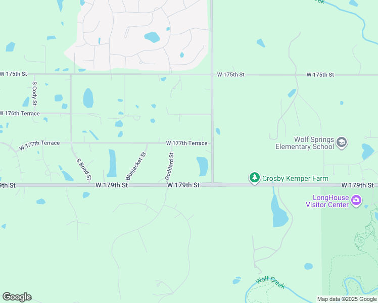 map of restaurants, bars, coffee shops, grocery stores, and more near 10480 West 177th Terrace in Olathe