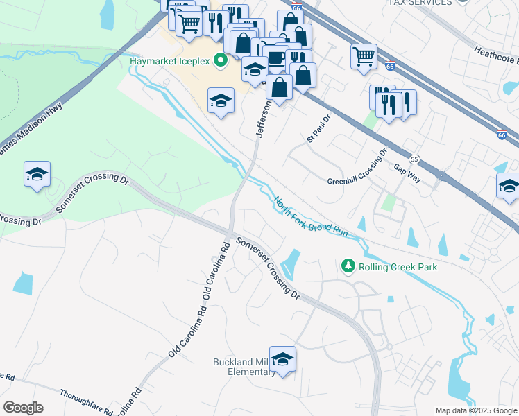 map of restaurants, bars, coffee shops, grocery stores, and more near 15056 Gaffney Circle in Gainesville