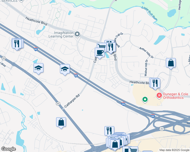 map of restaurants, bars, coffee shops, grocery stores, and more near 14273 Haro Trail in Gainesville