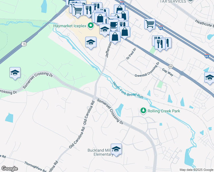 map of restaurants, bars, coffee shops, grocery stores, and more near 15056 Gaffney Circle in Gainesville