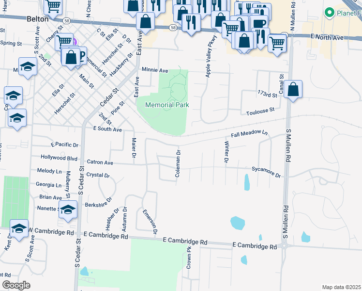 map of restaurants, bars, coffee shops, grocery stores, and more near 600 Fall Meadow Lane in Belton