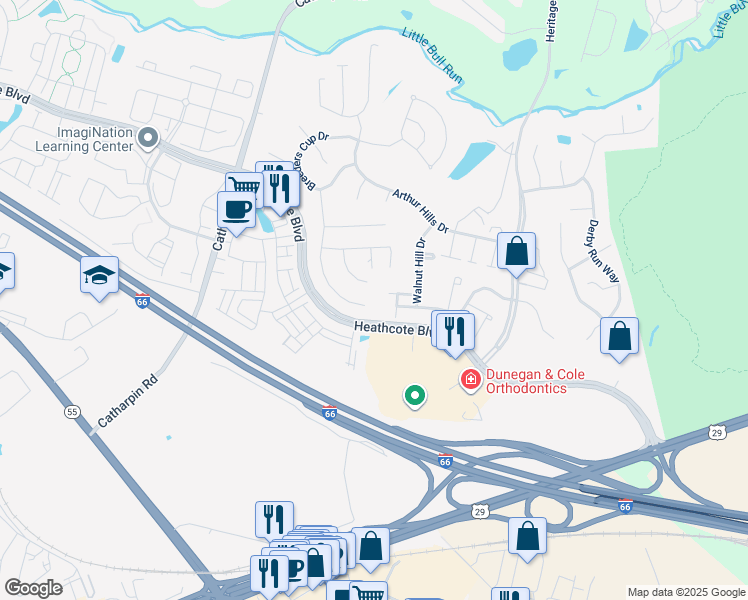 map of restaurants, bars, coffee shops, grocery stores, and more near 6917 Tred Avon Place in Gainesville