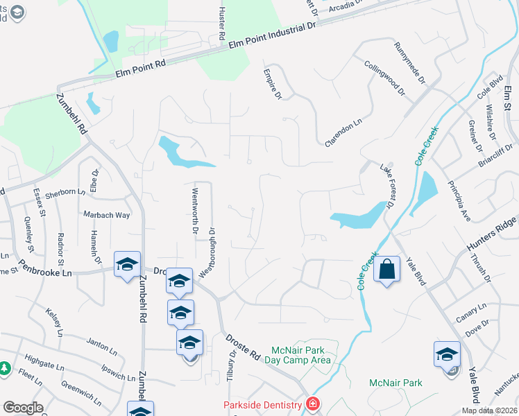 map of restaurants, bars, coffee shops, grocery stores, and more near 4354 Hineman Drive in Saint Charles