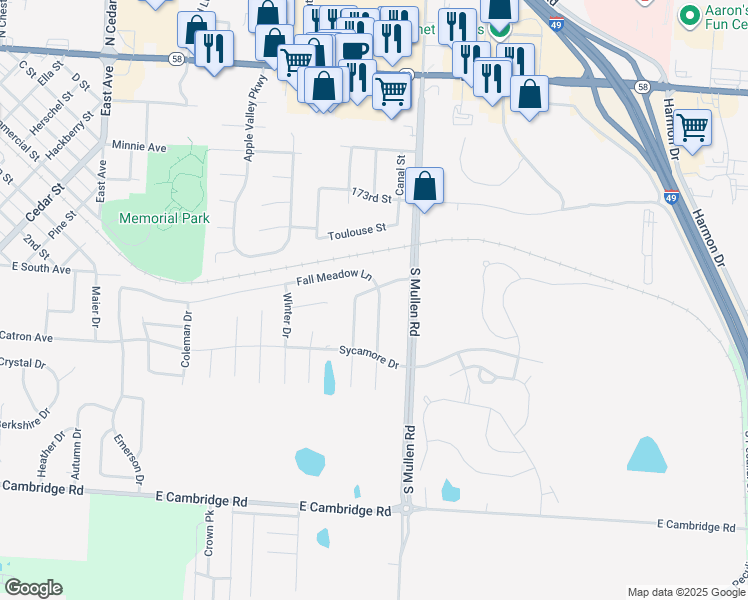 map of restaurants, bars, coffee shops, grocery stores, and more near 500 Fall Creek Drive in Belton