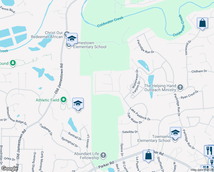 map of restaurants, bars, coffee shops, grocery stores, and more near 6181 Limbwood Court in Florissant