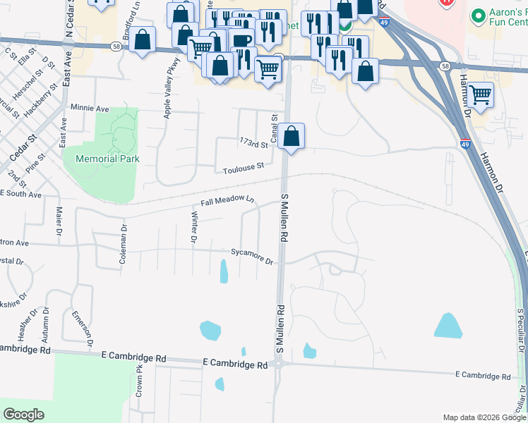 map of restaurants, bars, coffee shops, grocery stores, and more near 501 Fall Creek Drive in Belton