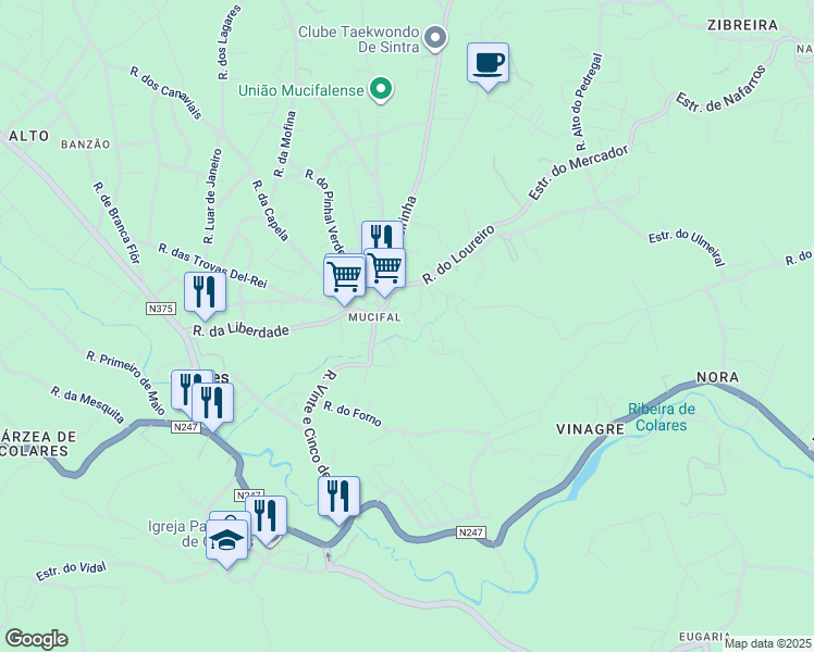 map of restaurants, bars, coffee shops, grocery stores, and more near in Colares