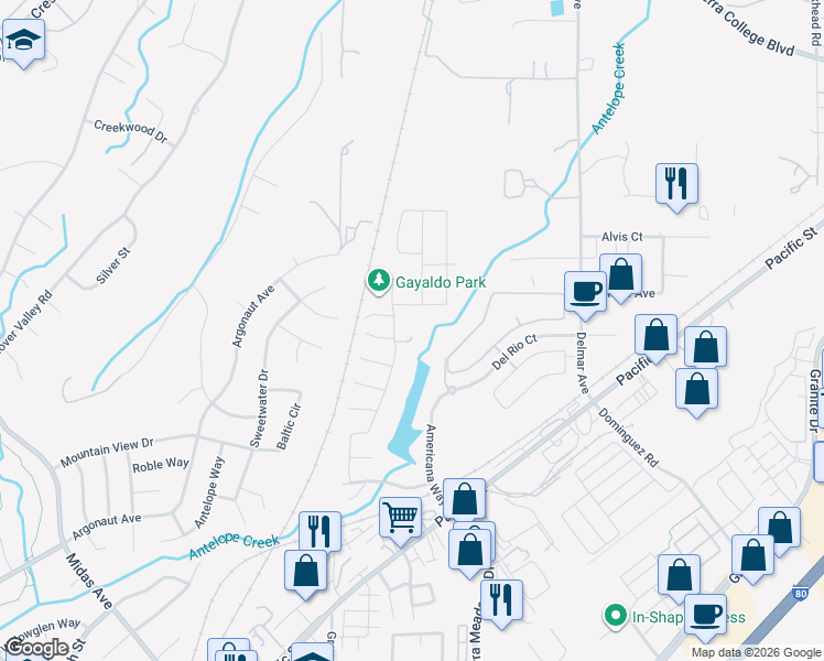 map of restaurants, bars, coffee shops, grocery stores, and more near 4003 Aitken Dairy Road in Rocklin