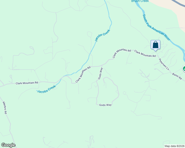 map of restaurants, bars, coffee shops, grocery stores, and more near 5920 Clark Mountain Road in El Dorado County