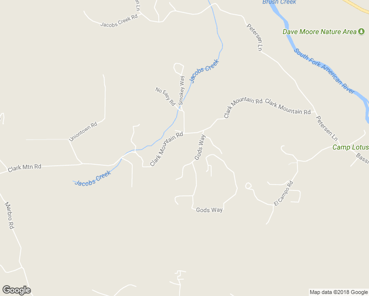 map of restaurants, bars, coffee shops, grocery stores, and more near 5920 Clark Mountain Road in El Dorado County