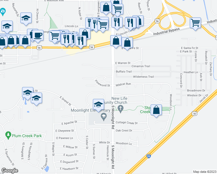 map of restaurants, bars, coffee shops, grocery stores, and more near 841 Pinewood Street in Gardner