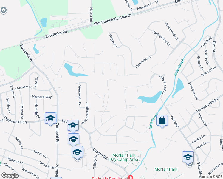 map of restaurants, bars, coffee shops, grocery stores, and more near 4354 Hineman Drive in Saint Charles