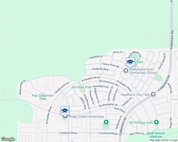 map of restaurants, bars, coffee shops, grocery stores, and more near 4201 Peabody Way in Roseville