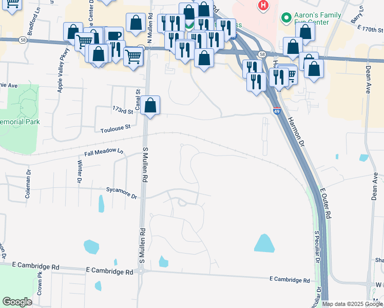 map of restaurants, bars, coffee shops, grocery stores, and more near 1616 Maggie Court in Belton