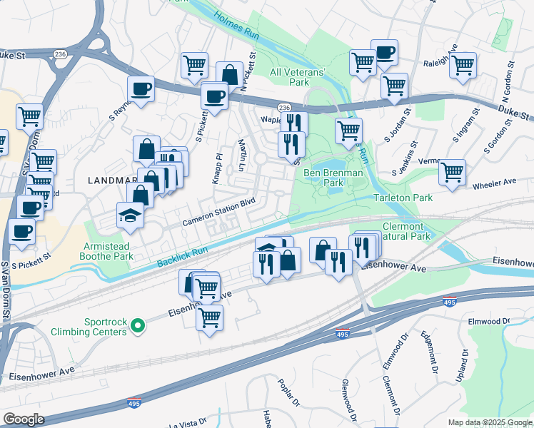 map of restaurants, bars, coffee shops, grocery stores, and more near 263 Murtha Street in Alexandria