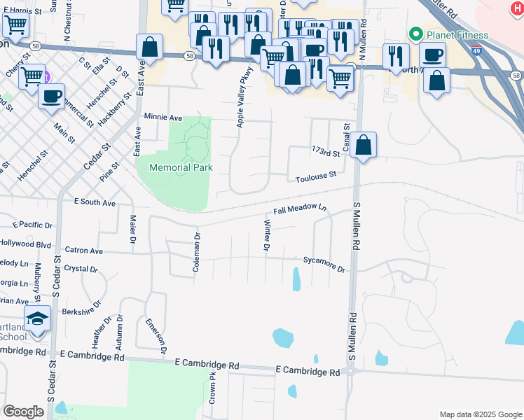 map of restaurants, bars, coffee shops, grocery stores, and more near 908 Fall Meadow Lane in Belton