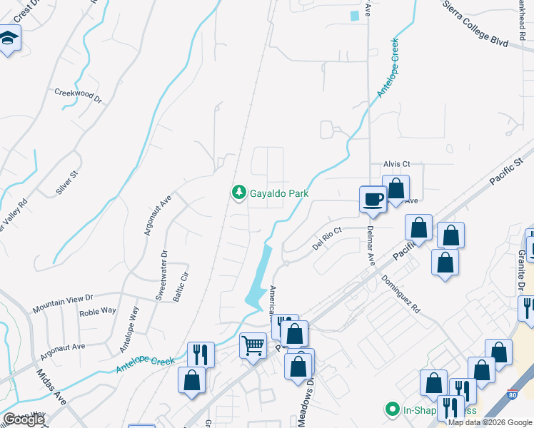 map of restaurants, bars, coffee shops, grocery stores, and more near 4003 Aitken Dairy Road in Rocklin