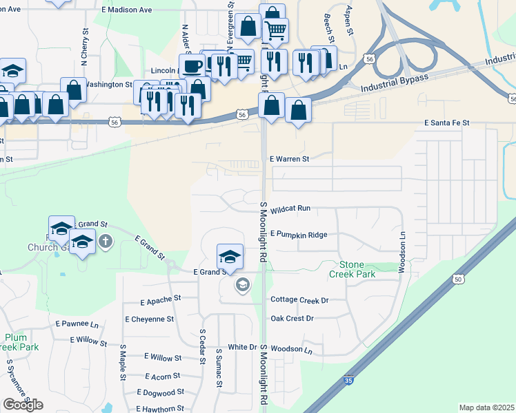 map of restaurants, bars, coffee shops, grocery stores, and more near 841 Pinewood Street in Gardner