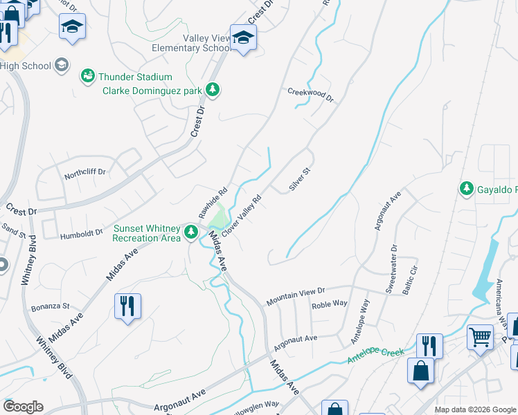 map of restaurants, bars, coffee shops, grocery stores, and more near 3335 Quartz Court in Rocklin