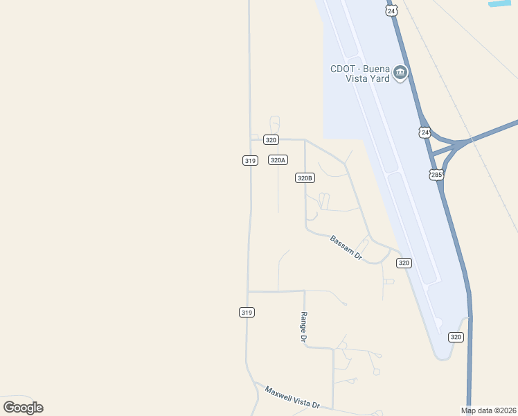 map of restaurants, bars, coffee shops, grocery stores, and more near 26719 County Road 320A in Buena Vista