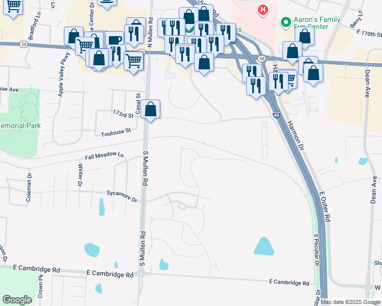 map of restaurants, bars, coffee shops, grocery stores, and more near 1616 Maggie Court in Belton