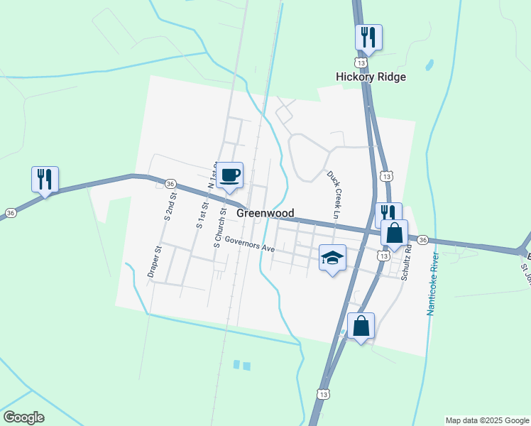 map of restaurants, bars, coffee shops, grocery stores, and more near in Greenwood