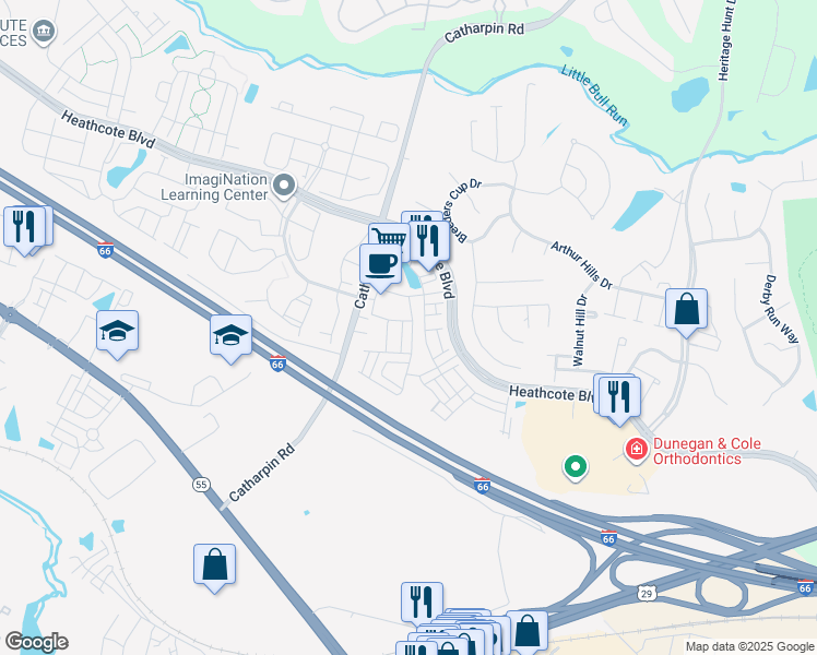 map of restaurants, bars, coffee shops, grocery stores, and more near 6904 Kona Drive in Gainesville