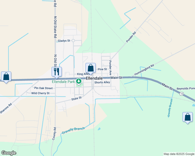 map of restaurants, bars, coffee shops, grocery stores, and more near in Ellendale