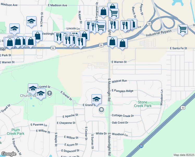 map of restaurants, bars, coffee shops, grocery stores, and more near 797 Redwood Street in Gardner