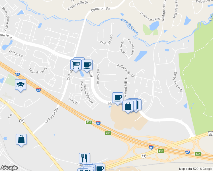 map of restaurants, bars, coffee shops, grocery stores, and more near 6909 Sunday Silence Court in Gainesville