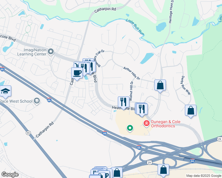 map of restaurants, bars, coffee shops, grocery stores, and more near 6909 Sunday Silence Court in Gainesville