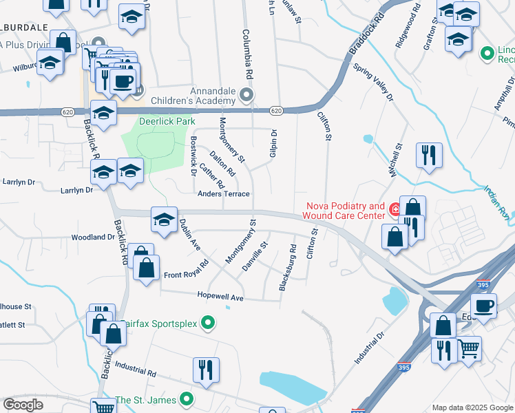 map of restaurants, bars, coffee shops, grocery stores, and more near 5239 Montgomery Street in Springfield