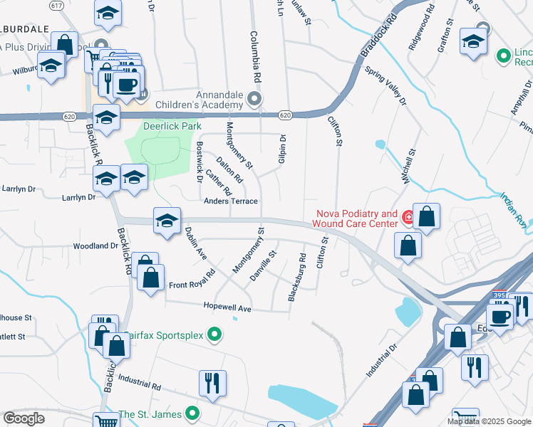 map of restaurants, bars, coffee shops, grocery stores, and more near 5239 Montgomery Street in Springfield
