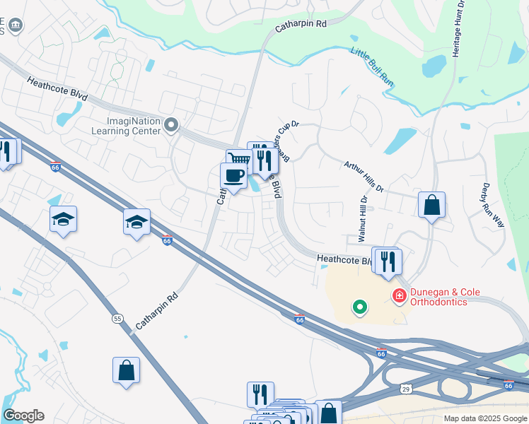 map of restaurants, bars, coffee shops, grocery stores, and more near 14140 Cannondale Way in Gainesville